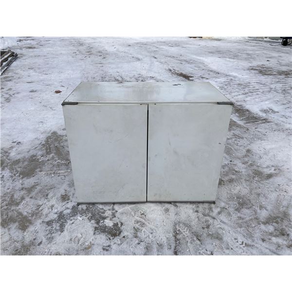 VINTAGE METAL WALL PARTS CABINET (WHITE)