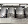Image 10 : LOT OF S-K 1/2-INCHES DRIVE SOCKETS, WRENCH, RATCHETING WRENCH, AND EXTENSIONS ON METAL TOOLBOX TRAY
