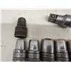 Image 18 : LOT OF S-K 1/2-INCHES DRIVE SOCKETS, WRENCH, RATCHETING WRENCH, AND EXTENSIONS ON METAL TOOLBOX TRAY
