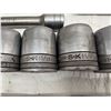 Image 9 : LOT OF S-K 1/2-INCHES DRIVE SOCKETS, WRENCH, RATCHETING WRENCH, AND EXTENSIONS ON METAL TOOLBOX TRAY