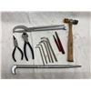 Image 1 : CRAFTSMAN TOOLS, MISCELLANEOUS LOT INCLUDING BRAKE SPRING PLIERS, LADY FOOT PRY BAR, HAMMER, PUNCHES