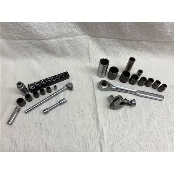 SOCKET SETS - 3/8-IN AND 1/2-IN DRIVES, WRENCHES, AND DRIVE STUD REMOVER