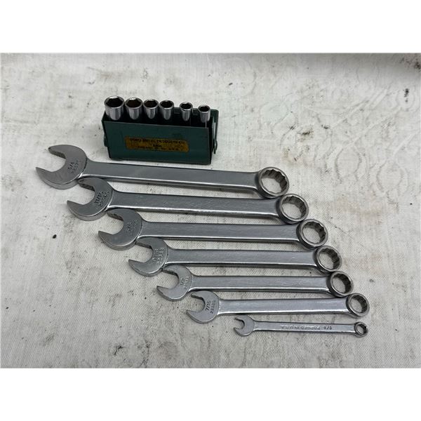 VINTAGE DURO METAL PRODUCTS CO. COMBINATION WRENCHES AND SOCKETS