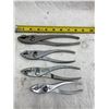 Image 1 : PLIERS, LOT OF 4 INCLUDING CEETEE CO CRESCENT PLIERS