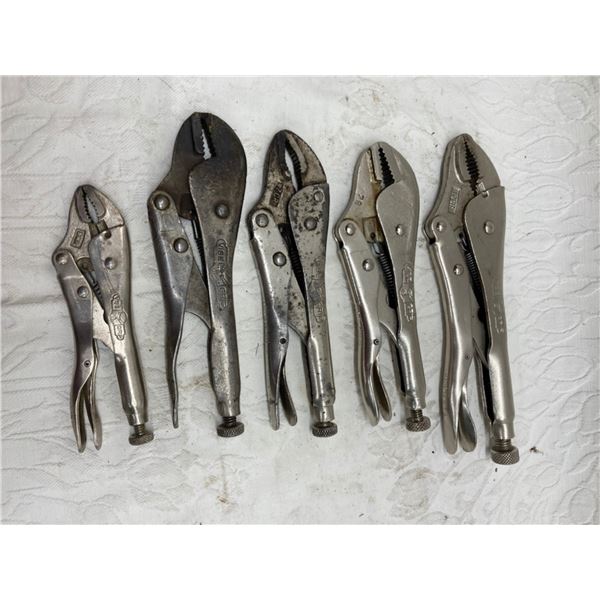 VISE GRIPS LOCKING PLIERS, LOT OF 5