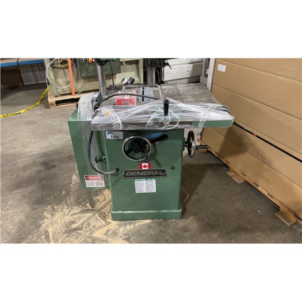 GENERAL 650 TABLE SAW WITH GUARD AND WOODEN SURROUND TABLES