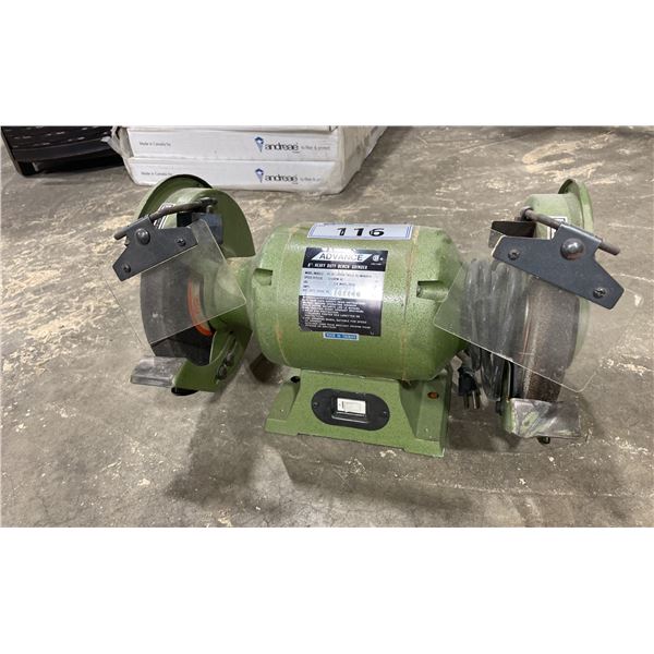 ADVANCE HG-8B-1ARBOR DUAL BENCH GRINDER WITH EXTRA GRINDING WHEEL