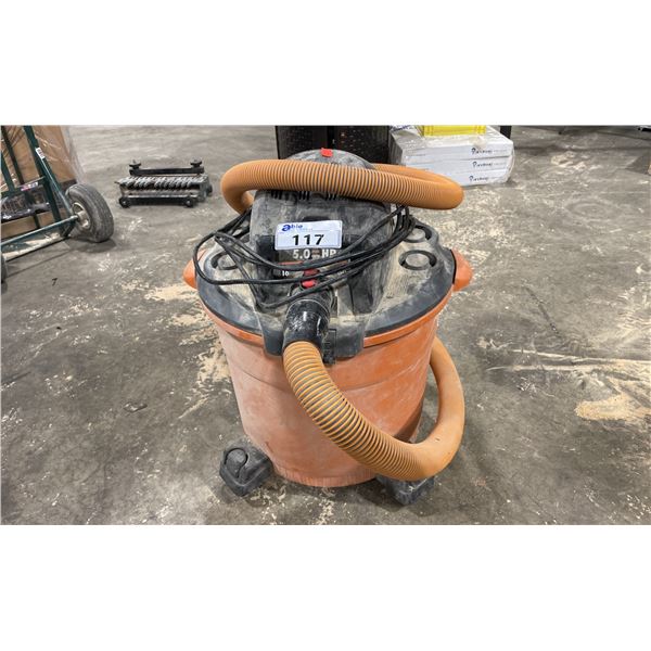 RIDGID 16 GALLON SHOP VAC WITH HOSE & ATTACHMENT