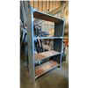 Image 1 : GREY METAL 4 TIER SHELF UNIT - APPROX. 51" ACROSS X 20" WIDE X 84" HIGH