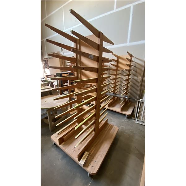 GROUP OF 4 MOBILE WOODEN DRYING RACKS