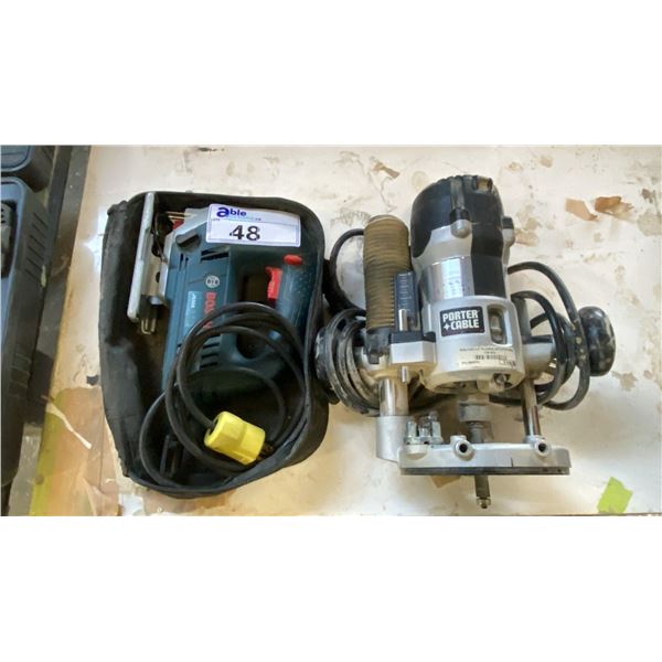 PORTER CABLE ROUTER AND BOSCH JIG SAW