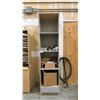 Image 1 : GREY WOODEN SHELF UNIT WITH CONTENTS - ASSORTED SHOP ITEMS AND MISCELLANEOUS