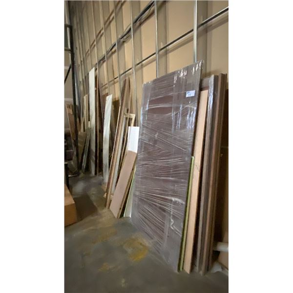 LARGE GROUP OF ASSORTED CABINET MATERIAL, WOOD AND MISCELLANEOUS