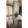 Image 4 : WOODEN WALL MOUNT MATERIAL RACK AND ASSORTED WOOD