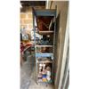 Image 3 : GREY METAL W/WOOD SHELVES 5 TIER SHELF UNIT - APPROX. 4FT ACROSS X 1 3/4FT WIDE X 7FT HIGH