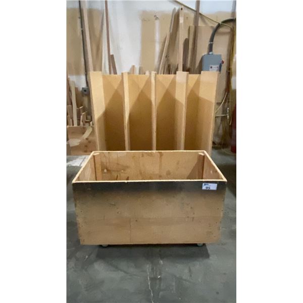 2 MOBILE WOODEN MATERIAL CARTS
