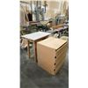 Image 2 : 4 DRAWER WOODEN CABINET WITH CONTENTS & SMALL WOOD SHOP TABLE