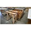 Image 3 : 2 WOOD SAW HORSES, ROLLING WOODEN STORAGE BIN & WOOD SHOP TABLE
