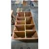 Image 4 : 2 WOOD SAW HORSES, ROLLING WOODEN STORAGE BIN & WOOD SHOP TABLE