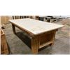 Image 2 : LARGE WOOD SHOP TABLE WITH POWER OUTLETS APPROX 97"L X 49"W X 31"H