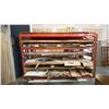 Image 1 : 1 BAY OF ORANGE PALLET RACKING SOME SHELVING MODIFIED WITH WOOD APPROX 12'L X 3.5'D X 8'H