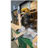 Image 3 : DEWALT DW708, 12" COMPOUND MITER SAW ON WORK BENCH WITH ASSORTED HARDWARE CONTENTS