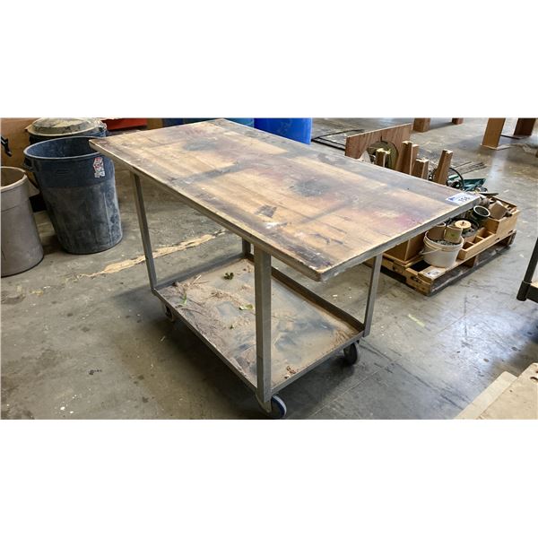 2 TIER METAL/WOOD UTILITY CART