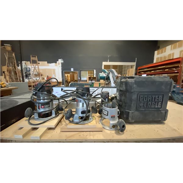 3 PORTER CABLE ROUTERS WITH ACCESSORIES