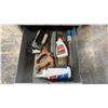 Image 7 : STEEL EQUIPMENT 6 DRAWER CABINET WITH ASSORTED TOOLS, HARDWARE & SHOP SUPPLIES