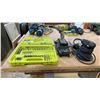 Image 1 : RYOBI CORDLESS DRILL W/2 BATTERIES & CHARGER, RYOBI ORBITAL SANDER AND