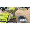 Image 2 : RYOBI CORDLESS DRILL W/2 BATTERIES & CHARGER, RYOBI ORBITAL SANDER AND