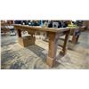Image 2 : WOODEN WORK TABLE WITH ATTACHED BENCH VISE - APPROX.8FT X 4FT X 3FT HIGH