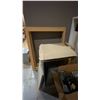 Image 10 : LARGE GROUP OF ASSORTED WOOD, METAL, GLASS - WINDOW ARCHES, ROUND STONE TABLE TOP, LARGE CRATE,