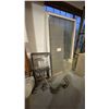 Image 2 : LARGE GROUP OF ASSORTED WOOD, METAL, GLASS - WINDOW ARCHES, ROUND STONE TABLE TOP, LARGE CRATE,