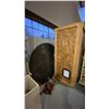 Image 4 : LARGE GROUP OF ASSORTED WOOD, METAL, GLASS - WINDOW ARCHES, ROUND STONE TABLE TOP, LARGE CRATE,