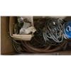 Image 10 : 3 LARGE WOODEN STORAGE BOXES WITH CONTENTS - ASSORTED HOSE, ELECTRICAL, PARTS, HARDWARE