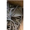 Image 6 : 3 LARGE WOODEN STORAGE BOXES WITH CONTENTS - ASSORTED HOSE, ELECTRICAL, PARTS, HARDWARE