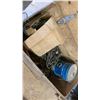 Image 8 : 3 LARGE WOODEN STORAGE BOXES WITH CONTENTS - ASSORTED HOSE, ELECTRICAL, PARTS, HARDWARE