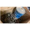 Image 9 : 3 LARGE WOODEN STORAGE BOXES WITH CONTENTS - ASSORTED HOSE, ELECTRICAL, PARTS, HARDWARE