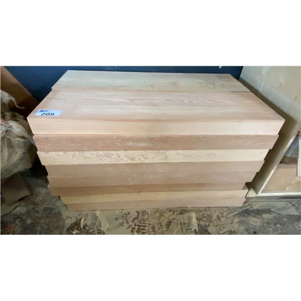 GROUP OF (16) TIMBER PLANK BEAMS - APPROX. 4FT X 1FT X 3" THICK