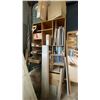 Image 10 : LARGE GROUP OF ASSORTED ITEMS - LARGE SHELF UNIT, WOOD CABINETS, CHAIRS, BAMBOO, TOOL & STORAGE