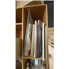 Image 11 : LARGE GROUP OF ASSORTED ITEMS - LARGE SHELF UNIT, WOOD CABINETS, CHAIRS, BAMBOO, TOOL & STORAGE