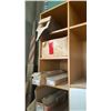 Image 14 : LARGE GROUP OF ASSORTED ITEMS - LARGE SHELF UNIT, WOOD CABINETS, CHAIRS, BAMBOO, TOOL & STORAGE