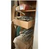 Image 15 : LARGE GROUP OF ASSORTED ITEMS - LARGE SHELF UNIT, WOOD CABINETS, CHAIRS, BAMBOO, TOOL & STORAGE