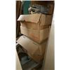 Image 16 : LARGE GROUP OF ASSORTED ITEMS - LARGE SHELF UNIT, WOOD CABINETS, CHAIRS, BAMBOO, TOOL & STORAGE