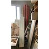 Image 3 : LARGE GROUP OF ASSORTED ITEMS - LARGE SHELF UNIT, WOOD CABINETS, CHAIRS, BAMBOO, TOOL & STORAGE