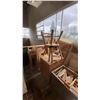 Image 5 : LARGE GROUP OF ASSORTED ITEMS - LARGE SHELF UNIT, WOOD CABINETS, CHAIRS, BAMBOO, TOOL & STORAGE