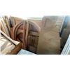 Image 8 : LARGE GROUP OF ASSORTED ITEMS - LARGE SHELF UNIT, WOOD CABINETS, CHAIRS, BAMBOO, TOOL & STORAGE
