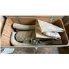 Image 4 : LARGE GROUP OF ASSORTED ITEMS - PLASTIC BARRELS, WOODEN STORAGE BOX,
