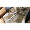 Image 7 : LARGE GROUP OF ASSORTED ITEMS - PLASTIC BARRELS, WOODEN STORAGE BOX,